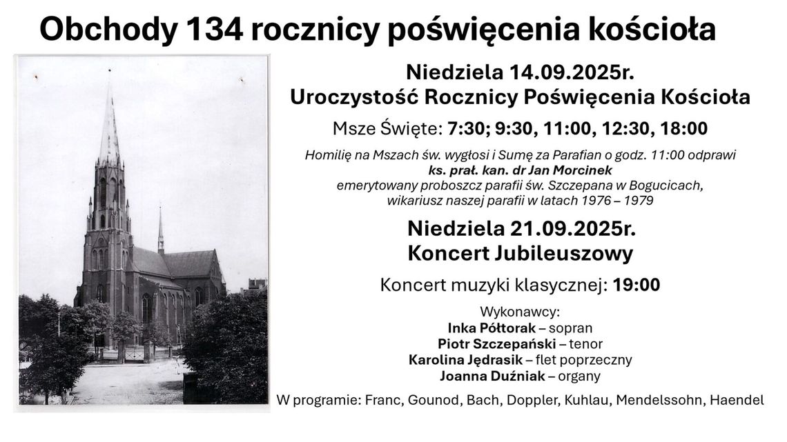134 rocznica konsekracji