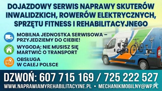 Dojazdowy serwis Shoprider, rowerów trójkołowych i elektrycznych Dojazdowy serwis Shoprider, rowerów trójkołowych i elektrycznych