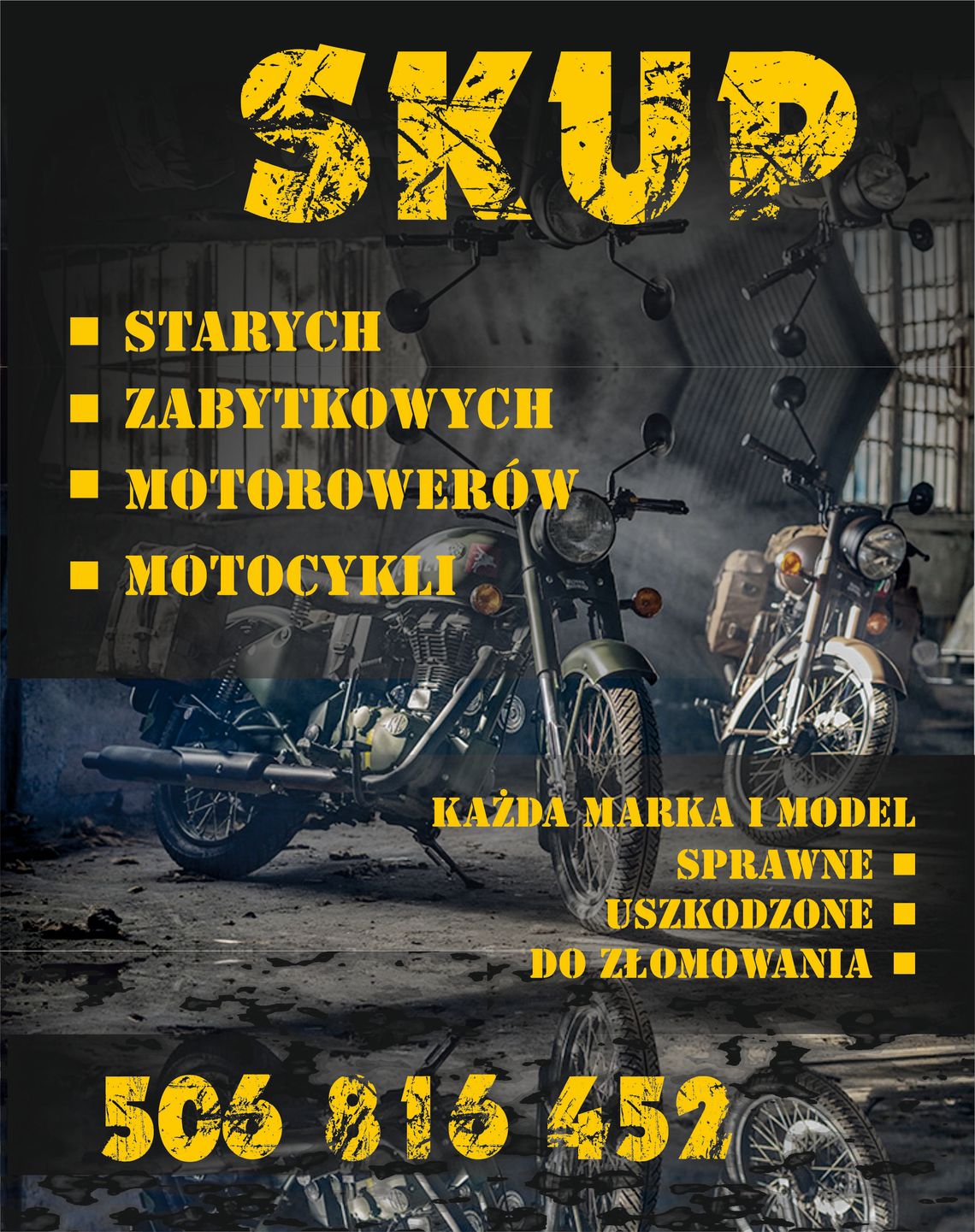 KUPIĘ STARE ZABYTKOWE MOTOCYKLE MOTOROWERY MOTORY!