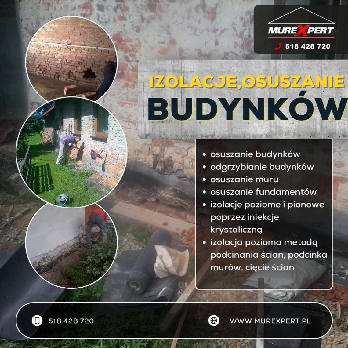 Osuszanie ścian piwnic i odgrzybianie budynków - Skutecznie i trwale!