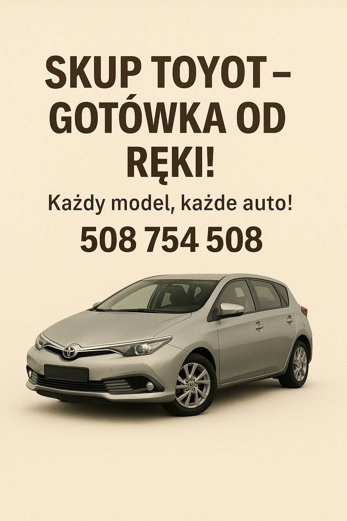 Skup Toyot Mysłowice Każdy model, każde auto! Gotówka od ręki! Śląsk Skup Toyot Mysłowice Każdy model, każde auto! Gotówka od ręki! Śląsk